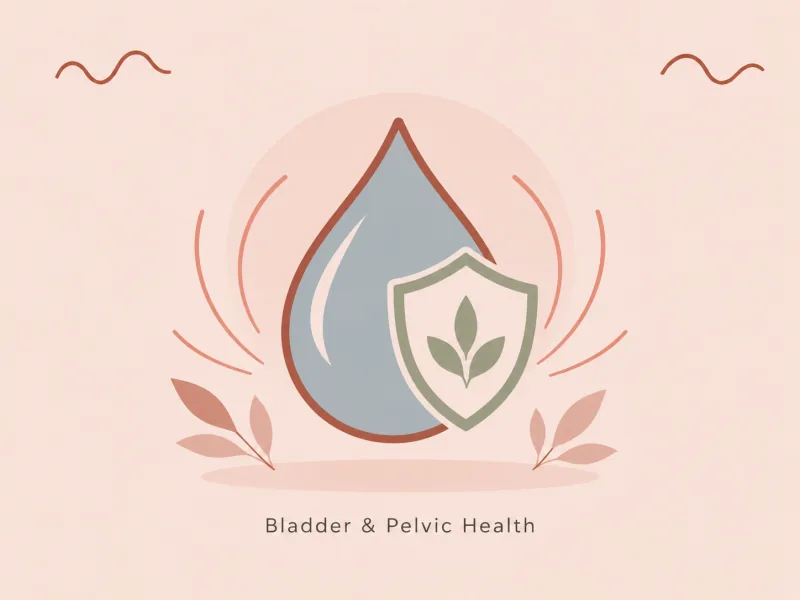 Editorial still life representing bladder and pelvic health