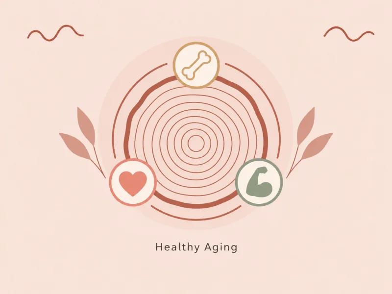 Editorial still life representing healthy aging