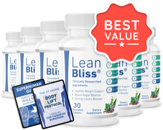 LeanBliss six-bottle package with two free bonus guides