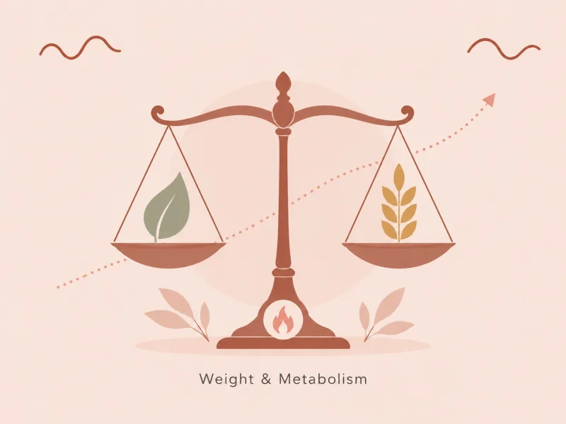 Editorial still life representing weight and metabolism